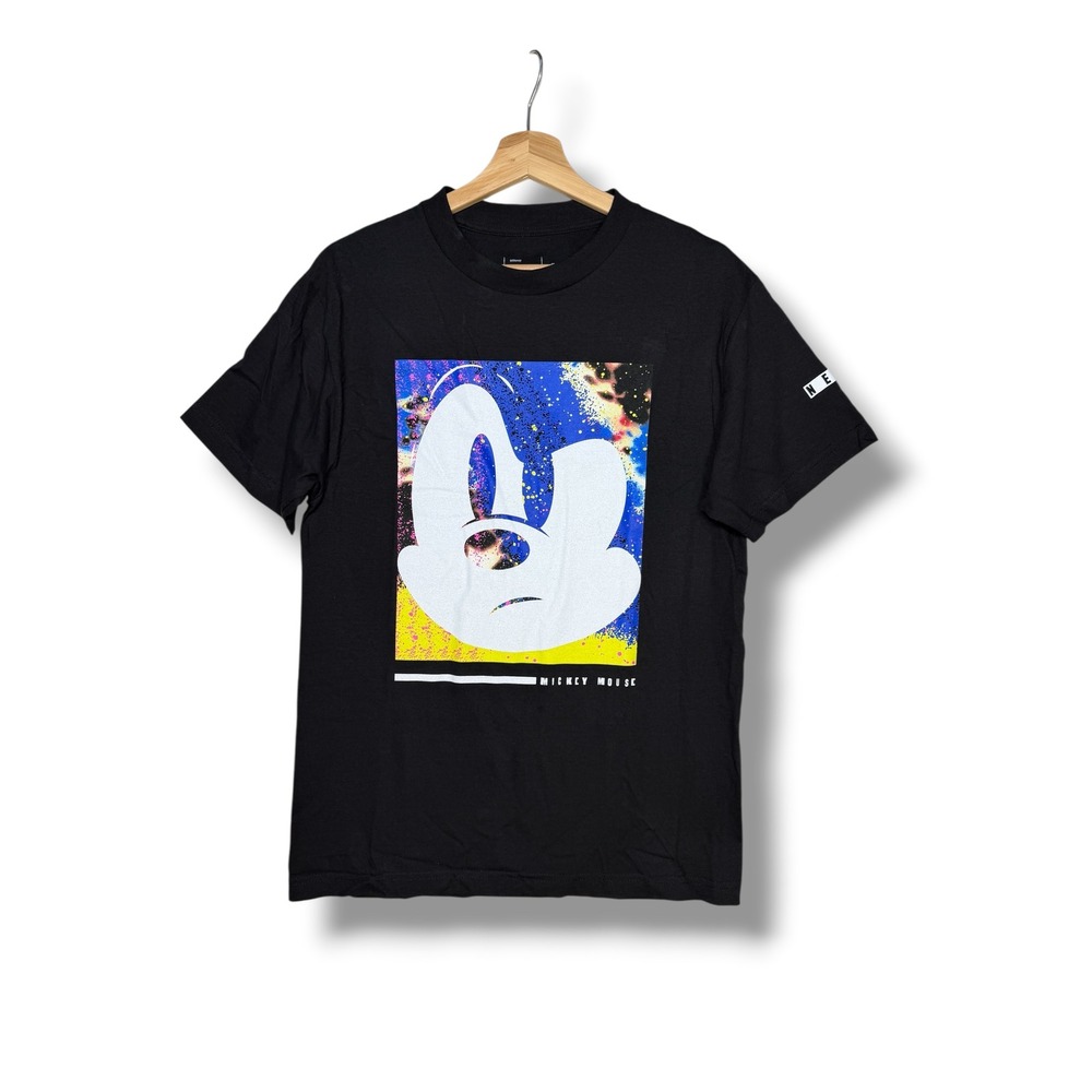Neff Disney Mickey Mouse Galaxy Splatter Graphic T-Shirt Black Men's M Retro Pop